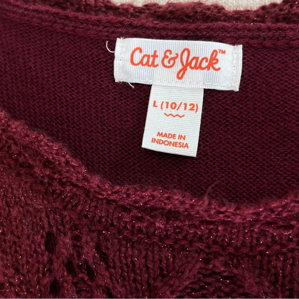 Girl's Size Large (10/12) Cat & Jack Burgundy Lined Sweater Dress